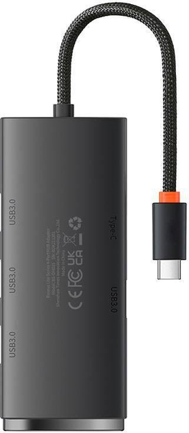 USB-хаб USB HUB Baseus WKQX080101 USB-C 4-портовий 25 см (WKQX080101) - зображення 2