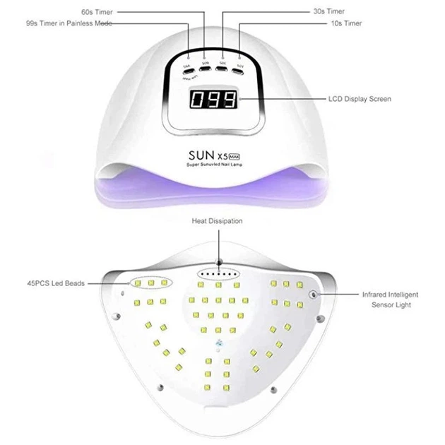 Лампа SUN X5 Max, 120W білий - Фото 8 Лампа SUN X5 Max, 120W білий - зображення 8