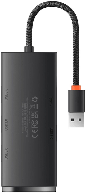 Hub USB 4w1 Baseus Lite Series WKQX080001 4xUSB 5Gb/s Black (WKQX080001) - obraz 2