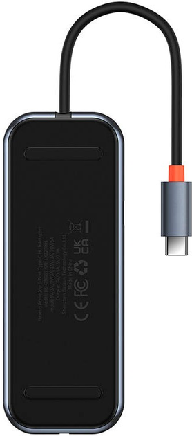 USB-хаб 6в1 Baseus AcmeJoy WKJZ010313 series USB-C до 2xUSB 3.0 + USB 2.0 + USB-C PD + HDMI + RJ45 Сірий (WKJZ010313) - зображення 2