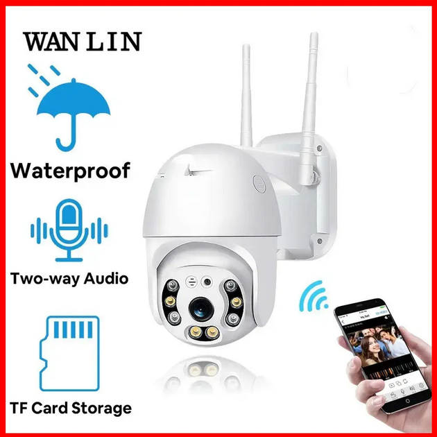 Поворотная уличная WIFI камера видеонаблюдения IP CAMERA CAD N3 360/90 влагозащита IP66 Функция записи звука День/ночь SD карта - изображение 3