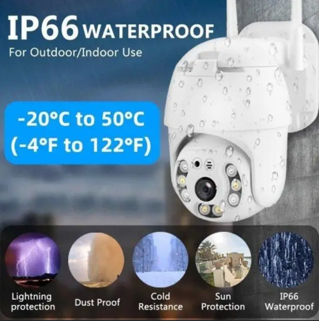 Поворотная уличная WIFI камера видеонаблюдения IP CAMERA CAD N3 360/90 влагозащита IP66 Функция записи звука День/ночь SD карта - изображение 7