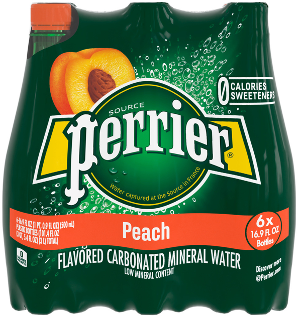 Акція на Упаковка напою безалкогольного газованого Perrier Peach 0.5 л Мультипак х 6  шт від Rozetka