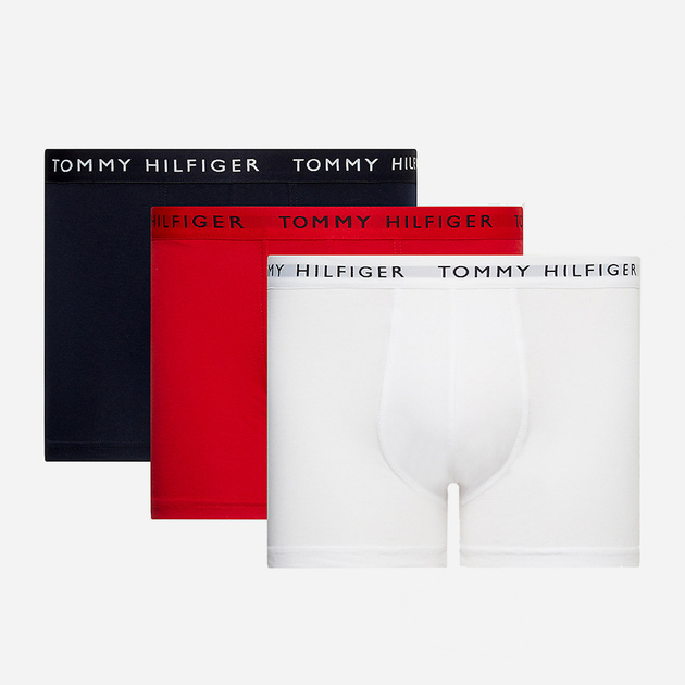 Zestaw majtek szorty Tommy Hilfiger UM0UM02203-0WS XXL 3 szt Biały/Czerwony/Czarny (8720113390820) - obraz 1