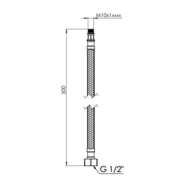 Гнучка підводка для води SD Forte М10 50 см (пара) SF390W50 - изображение 2