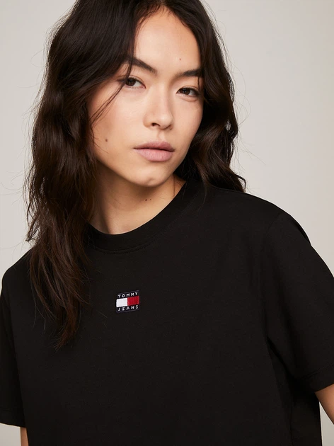 Футболка жіноча Tommy Jeans DW0DW17391-BDS L Чорна (8720645926979) - зображення 4