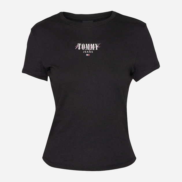 Футболка бавовняна жіноча Tommy Jeans DW0DW17839-BDS S Чорна (8720646674114) - зображення 4