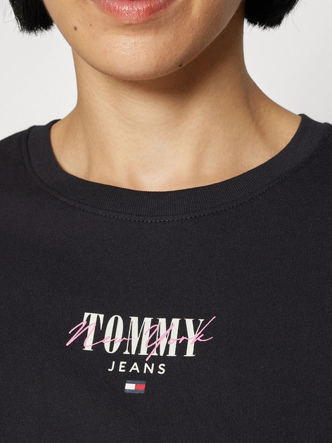 Футболка бавовняна жіноча Tommy Jeans DW0DW17839-BDS L Чорна (8720646674794) - зображення 3