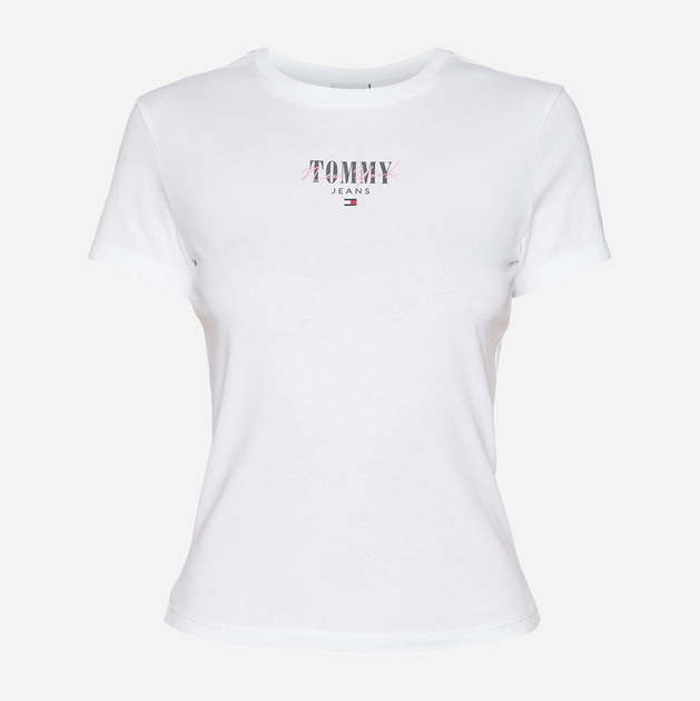 Футболка бавовняна жіноча Tommy Jeans DW0DW17839-YBR S Біла (8720646670994) - зображення 4