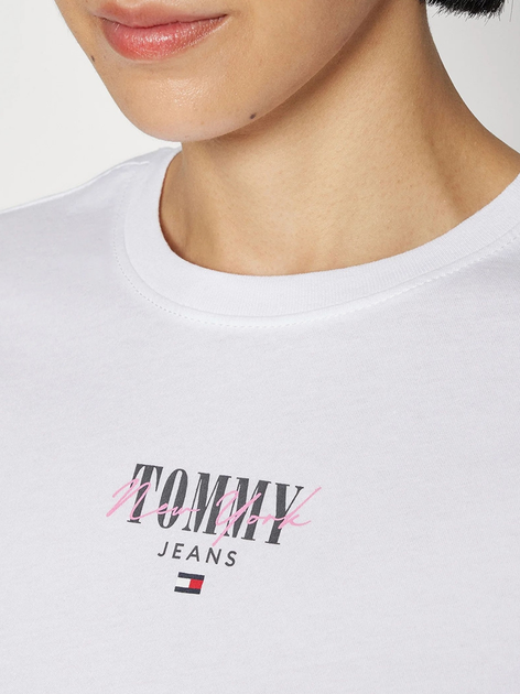 Футболка бавовняна жіноча Tommy Jeans DW0DW17839-YBR L Біла (8720646672035) - зображення 3