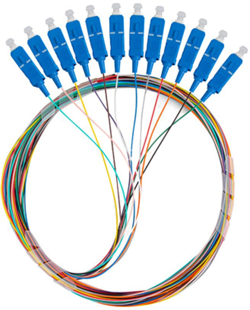 Pigtail optyczny Lanberg SC/UPC ST A1 SM 12 X 2 m Multicolor (FP-SCUP-SS21-1202-MC) - obraz 1