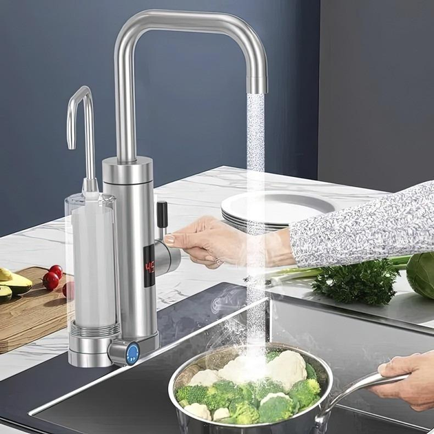 Проточний водонагрівач з фільтром Faucet ZSWK-D02 3300W, міні бойлер (VS7006592) - изображение 2
