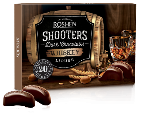 Ящик Цукерок в коробці Roshen Shooters віскі-лікер 150 г х 10 шт - Фото 1 Ящик Цукерок в коробці Roshen Shooters віскі-лікер 150 г х 10 шт - изображение 1