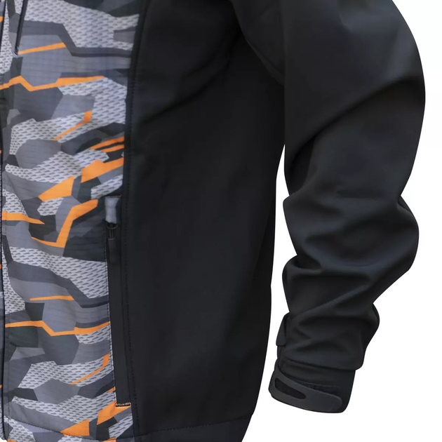 Куртка Viverra Softshell Infinity Hoody Black Camo Orange M (РБ-2239058) - изображение 5
