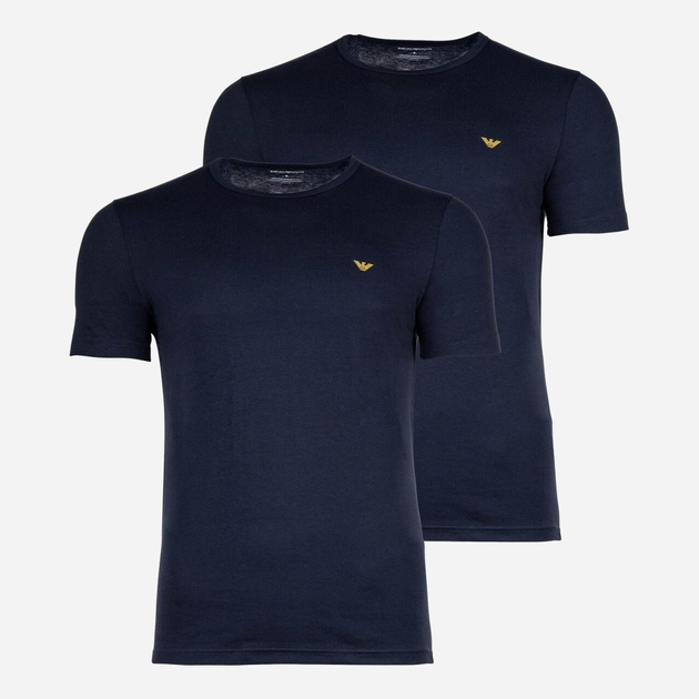 Zestaw koszulek męskich bawełnianych Emporio Armani 3F722111267-06236 M 2 szt Niebieski (8057767245535) - obraz 1