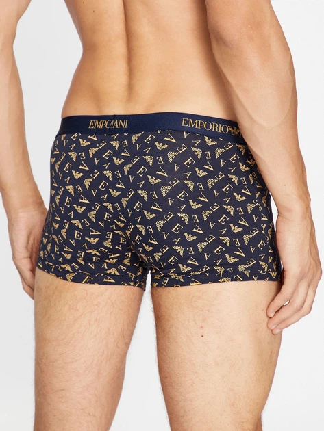 Набір трусів-боксерів чоловічих бавовняних Emporio Armani 3F722111625-22036 XL 3 шт Синій/Гірчичний (8056787660649) - зображення 3