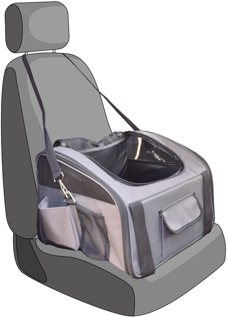 Автомобільна сумка для собак Flamingo Car Seat Ida 7 кг Grey (5400585083095) - зображення 2