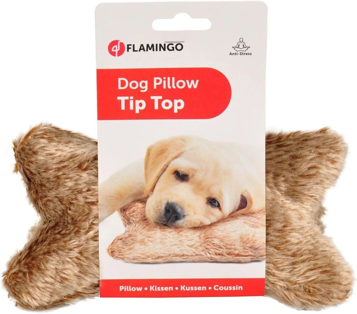 Poduszka dla psów Flamingo Dog Pillow Tip Top 23 x 13 x 10 cm Brown (5400585003116) - obraz 1