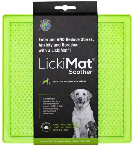 Mata na smakołyki dla psów LickiMat Dog lick mat Soother 20 x 20 cm Green (9349785000128) - obraz 1