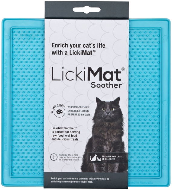 Mata na smakołyki dla kotów LickiMat Cat Soother 20 x 20 cm Light Blue (9349785000784) - obraz 1
