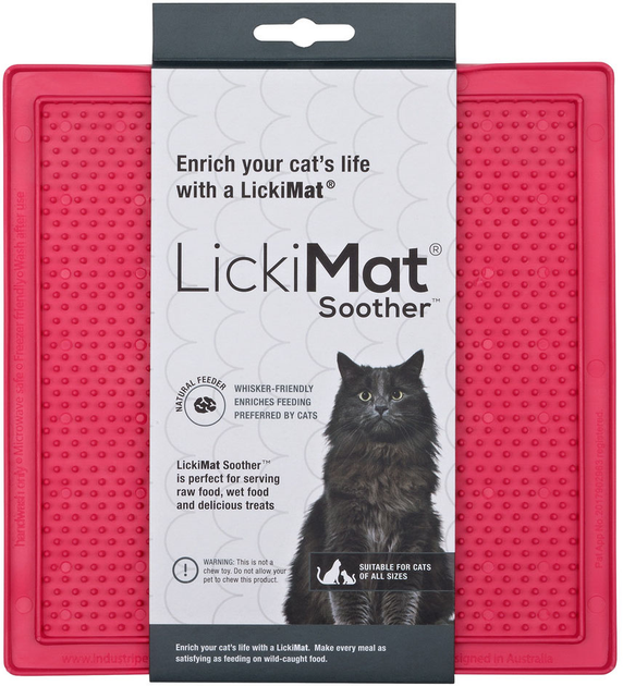 Mata na smakołyki dla kotów LickiMat Cat Soother 20 x 20 cm Pink (9349785000791) - obraz 1