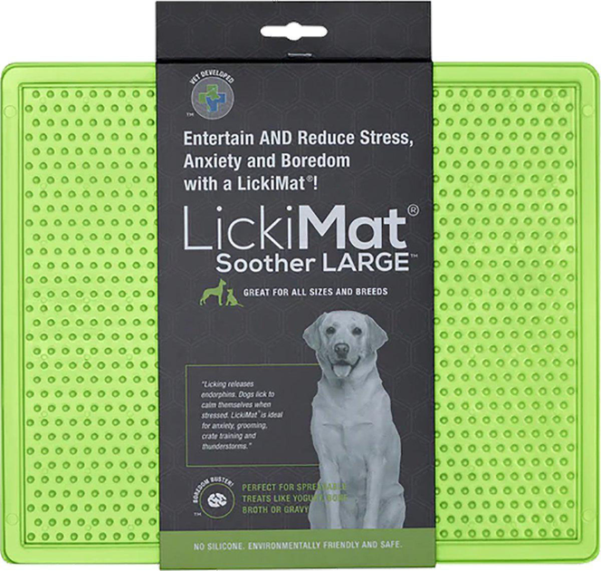 Mata na smakołyki dla psów LickiMat Dog lick mat Soother Xl 30.5 x 25.5 cm Green (9349785005260) - obraz 1