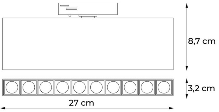 Lampa szynowa DPM X-Line LED liniowa regulowana 10 W 750 lm czarna (STF2-10W-B) - obraz 5