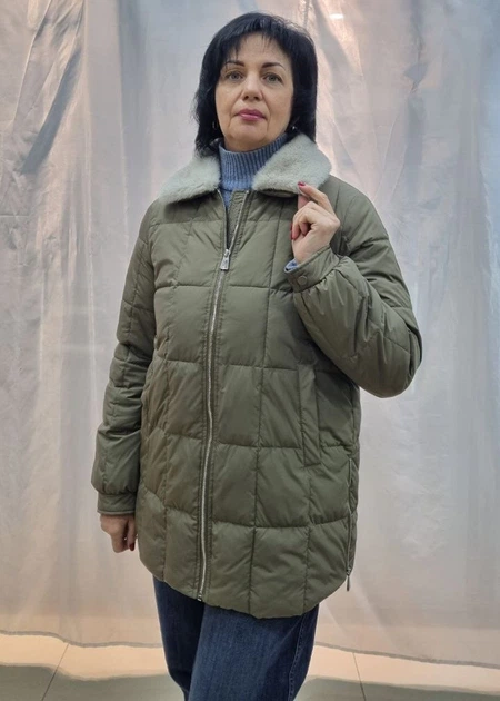 Женская демисезонная куртка Max Mara (Vivilona) 2531 Оливковый, M - изображение 2