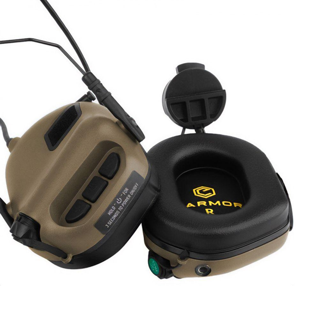 Активні захисні навушники Earmor M31H MARK3 ARC (CB) Coyote Brown з кріпленням на шолом - зображення 2