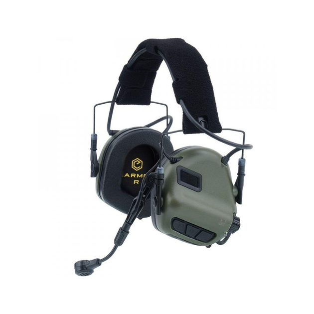 Активні захисні навушники Earmor M32 MARK3 DUAL COM (FG) Olive з гарнітурою - изображение 1