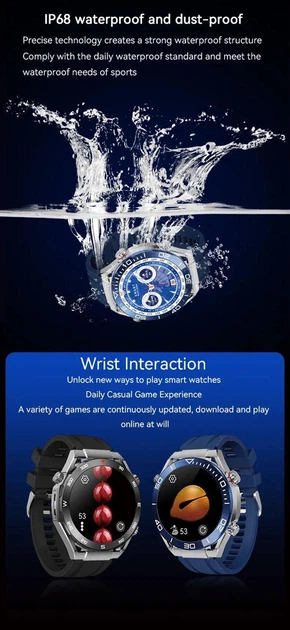 Умные смарт часы WATCH Ultimate AMOLED Full HD экран +2 дополнительных ремешка в комплекте Чёрный - изображение 8