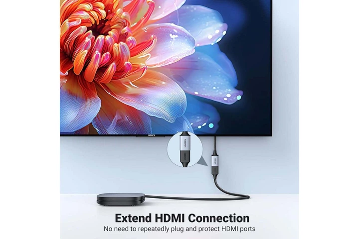 Кабель HDMI 8K UGREEN HD165 удлинитель HDMI 2.1 8K 60Hz (4K 240Hz) VRR HDR 3D 17 см Черный (15518) - изображение 2