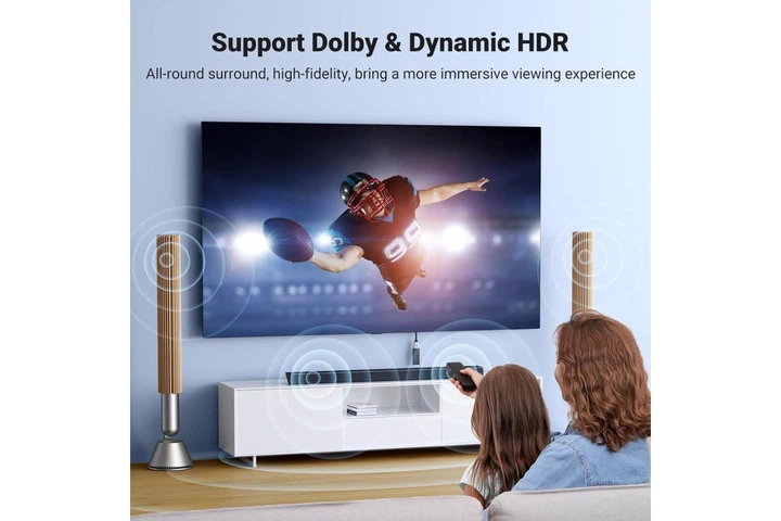 Кабель HDMI 8K UGREEN HD165 удлинитель HDMI 2.1 8K 60Hz (4K 240Hz) VRR HDR 3D 17 см Черный (15518) - изображение 3