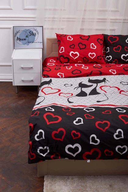 Комплект постільної білизни Moon&Star Бязь Gold Люкс «Love Cats» сімейний 160х220х2 наволочки 2х40х60 (MS-820002970) - Фото 3 Комплект постільної білизни Moon&Star Бязь Gold Люкс «Love Cats» сімейний 160х220х2 наволочки 2х40х60 (MS-820002970) - зображення 3