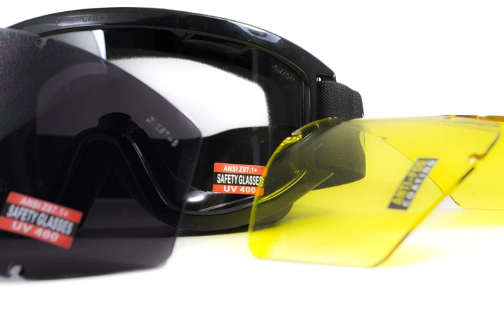 Захисні окуляри Global Vision Wind-Shield 3 lens KIT Anti-Fog, три змінних лінзи - изображение 2