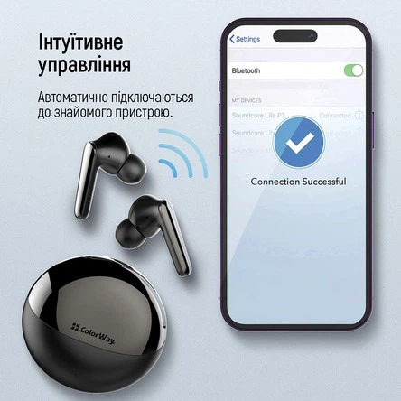 Наушники СolorWay tws-3 Earbuds Black - изображение 10