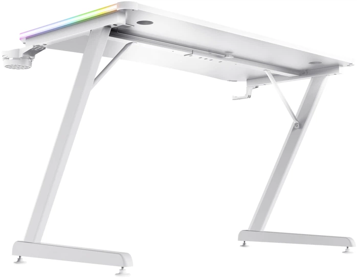 Комп'ютерний стіл Trust GXT709W Luminus RGB 25328 Білий (8713439253283) - зображення 5