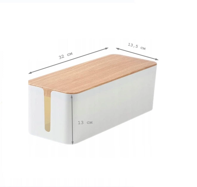 Органайзер для кабелів з кришкою Interlook JB2390 M 32 cm x 13 cm x 13,5 cm Білий - зображення 2