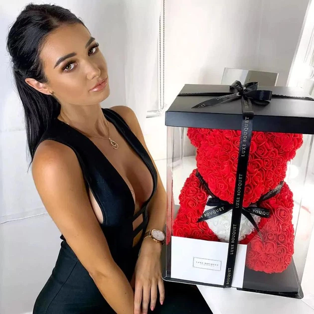 Мишка с сердцем из 3D роз Love Teddy bear 40см с подарочной упаковкой - изображение 7