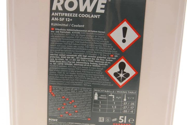 Антифриз ROWE концентрат G12/G12+ An-Sf 12+ Hightec Antifreeze 5 л Фиолетовый (21014-0050-99) - изображение 2