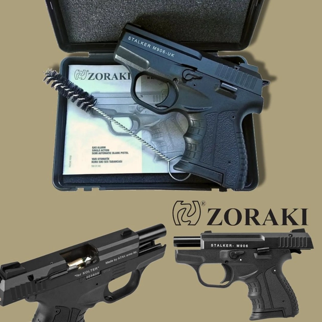 Стартовый пистолет Stalker M906 Black, Сигнальный пистолет под холостой патрон 9мм, Шумовой - изображение 1