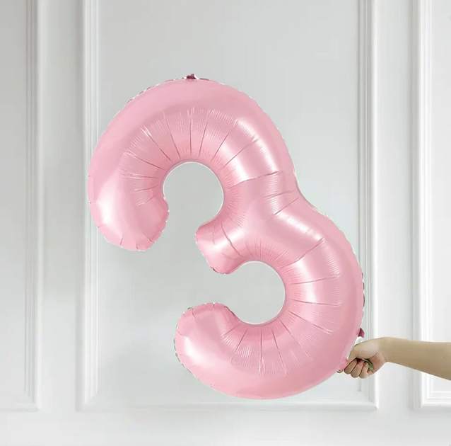 Фольгированная Цифра 3 Размер 75см | Sugar Pink - Фото 2 Фольгированная Цифра 3 Размер 75см | Sugar Pink - изображение 2