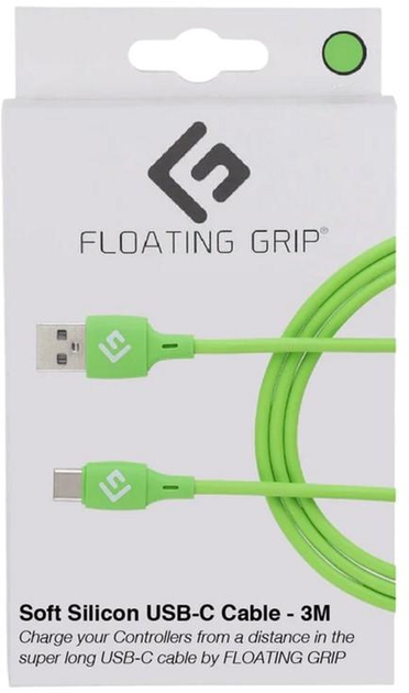 Kabel Floating Grip USB Type-C - USB Type-A 3 m Green (5713474047208) - obraz 2