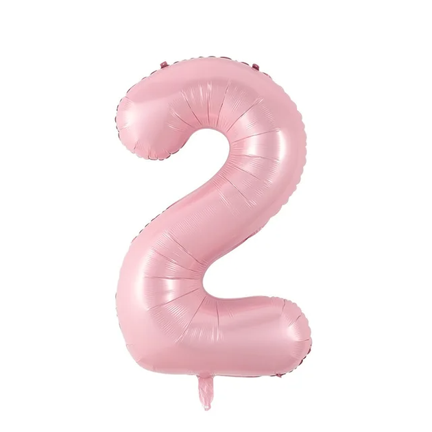 Фольгована Цифра 2 Розмір 75см | Sugar Pink - Фото 1 Фольгована Цифра 2 Розмір 75см | Sugar Pink - зображення 1