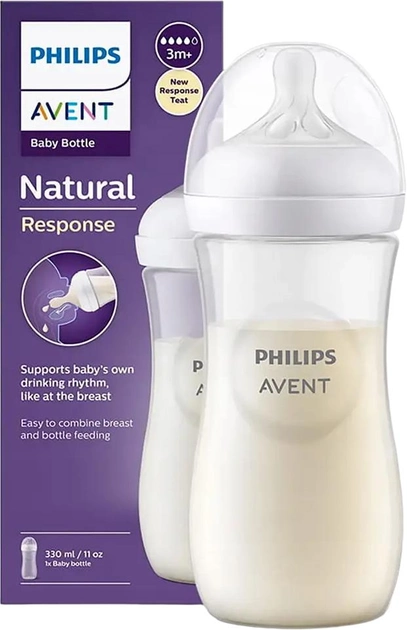 Пляшечка для годування Philips Avent Natural Response 3m+ 330 мл (8710103989752) - зображення 1