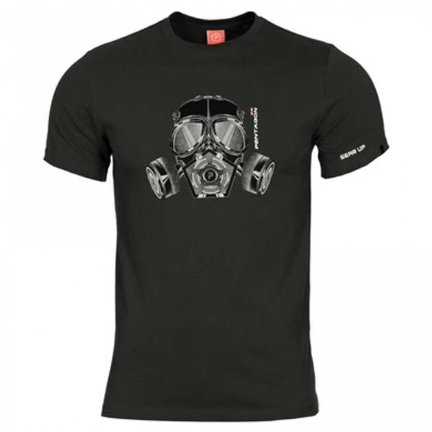 Чорна футболка pentagon mask m gas ageron - зображення 1