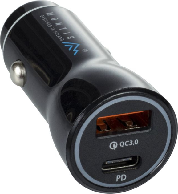 Автомобільний зарядний пристрій Montis MT010 USB 3.0 QC + USB-C PD (6477111) - зображення 2