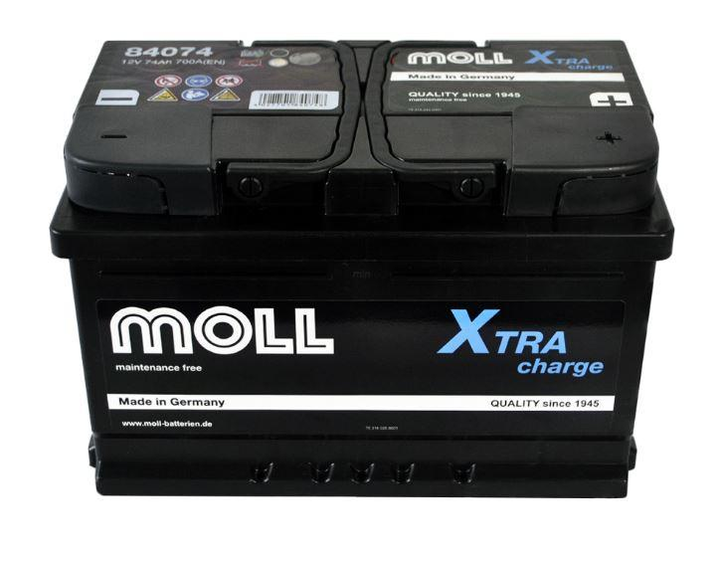 Акумулятор MOLL X-Tra Charge 74Ah 700A R+ (LB3) Германия Аккумулятор для легковых авто 700А - изображение 1