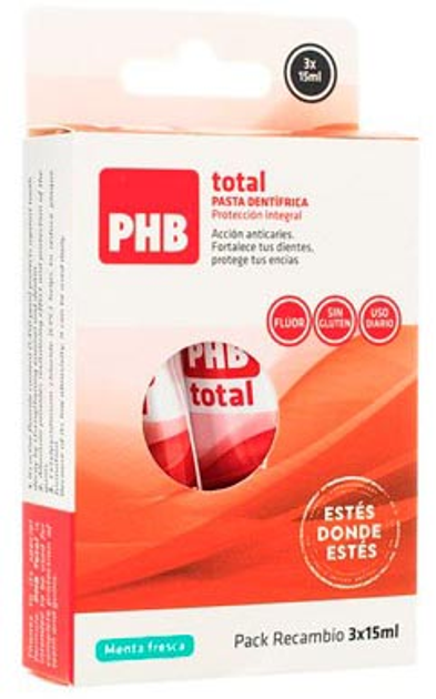 Pasta do zębów PHB Pack Total 3 x 15 ml (8437010510274) - obraz 1