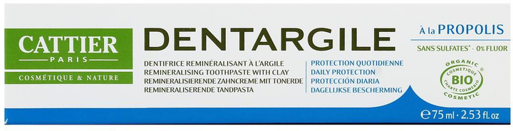 Зубна паста Cattier Paris Dentargile With Cosmebio Propolis 75 мл (3283950040075) - зображення 1